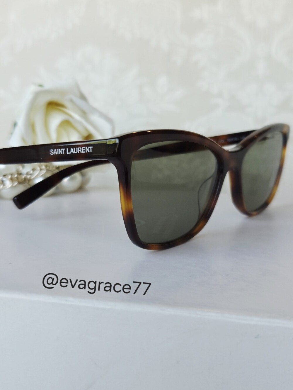 Saint Laurent Tortoiseshell Frame Sunglasses - New With Case!